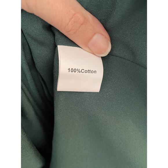 Queen Of Sparkles Green Drop Waist Denim Sequin Dress Puff Sleeves Mini Size M - Picture 8 of 8